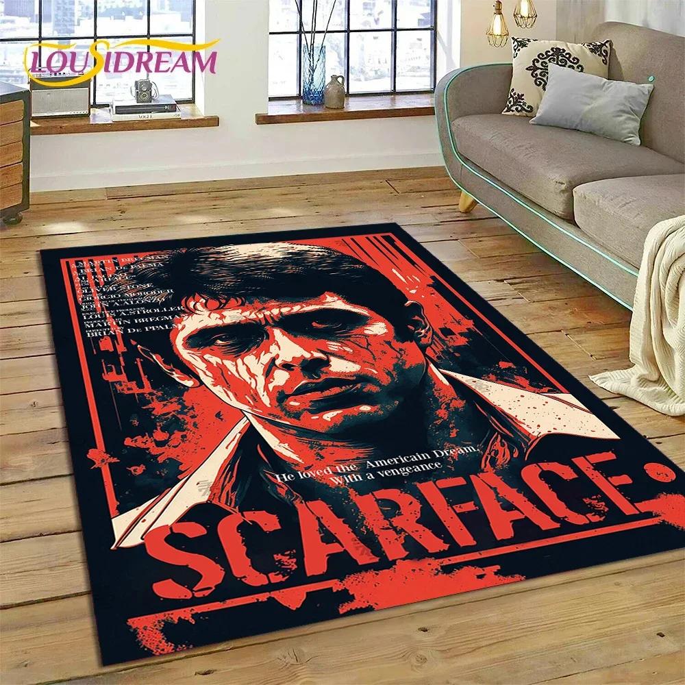 Scarface Tony 3D Printing Movie Carpet Rug for Bedroom Living Room Home Sofa Decoration,Children Game Large Decor Floor Mat Gift