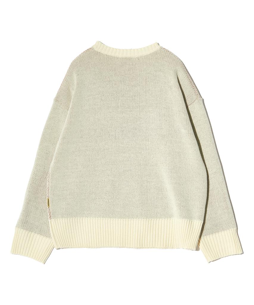 PEACE MAKER Donkey Jacquard Knit Pullover (Ivory)