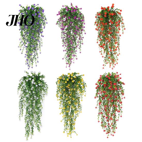 Long-lasting Plastic Flowers 1/2Pcs Hanging Artificial Flower Vine UV Resistant Faux Drooping Floral Plants Indoor Ivy Home Wedding Outdoor