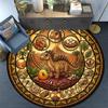 Alfombra Redonda de Cristal Prehistórico Debajo de Sillas de Oficina Dormitorio Sala de Estar Decoración del Hogar