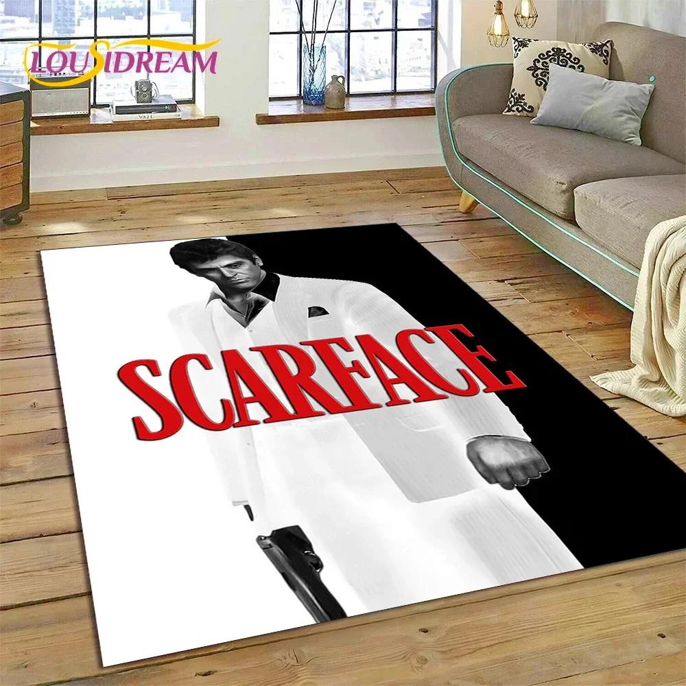Scarface Tony 3D Printing Movie Carpet Rug for Bedroom Living Room Home Sofa Decoration,Children Game Large Decor Floor Mat Gift