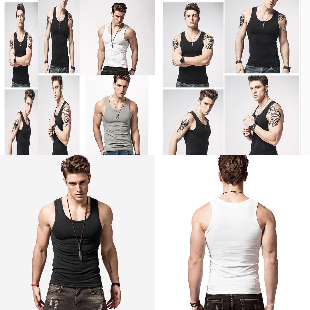 Premium Quality Mens Sleeveless Tank Top Sportwear T-shirts Vest Undershirts