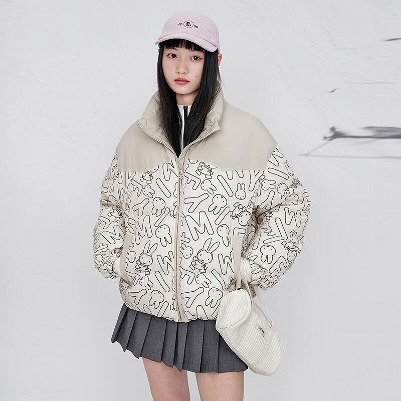 Ledian Miffy Collaboration Full-Print Stand-Collar Down Jacket L