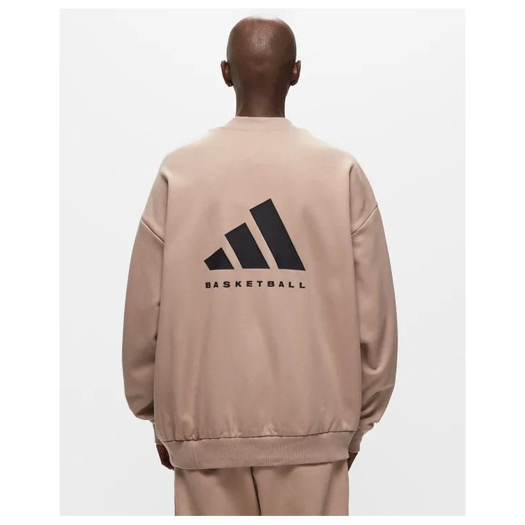 Adidas Sweatshirts Unisex Pearl Smoke Gray Crew Neck Moderate Regular IM8422