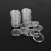 100Pcs Clear Round Capsule Plastic Coin Holder Container Storage Case  For 19mm Applied