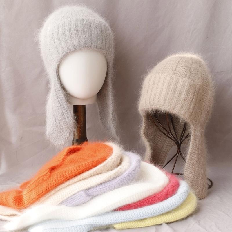 Soft Plush Ear Protections Faux Furs Cold Weather Cap Windproof Earmuffs Unisex Design Winter Earflap Hat Soft Knit Cap