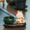 Creative Lucky Cat Incense Burner Traditional Aromatherapy Base  Home Decoration