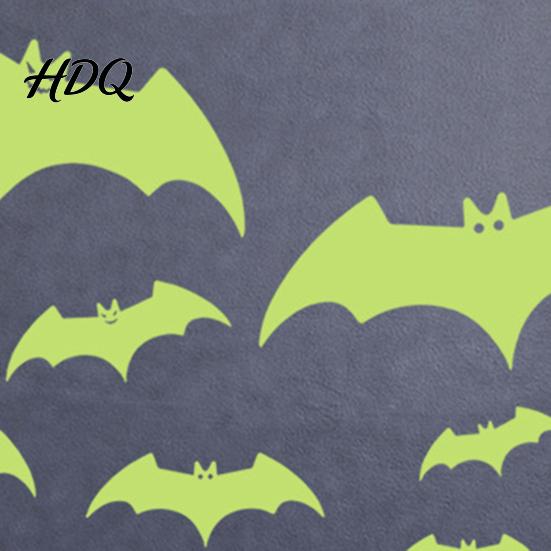 Glow Stickers Halloween Glow-in-the-Dark Bat Wall Stickers Luminous Cartoon Flying Bats Decals for Ceiling Door Window Decor Self-Adhesive Reusable