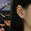 Zinc Alloy Zircon Stud Earrings Shiny Geometric Flower Star Stud Earrings Niche Design Women Accessories Curved Earrings