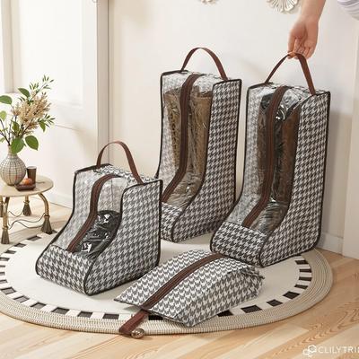 Stiefelaufbewahrung, Aufbewahrungs- oder Schutzbeutel für kurze Stiefel und hohe Stiefel, Schuhstaubbeutel, Schuhüberzieher für Reisen, durchsichtige Stiefelabdeckung