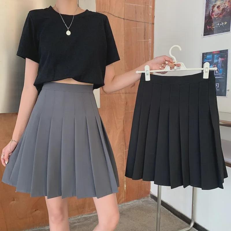 Women's High-Waist A-Line Pleated Skirt - New Large Size, Slimming, All-Season Short Skirt