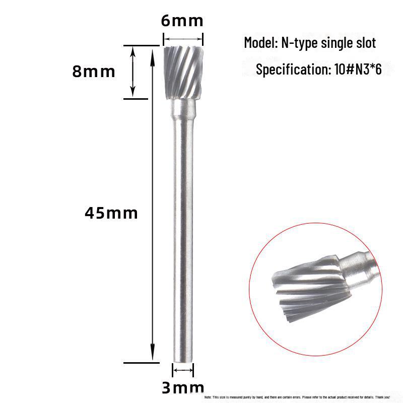 Tungsten Steel Grinding Head Carbide Rotary File for Metal Polishing, Wood Carving, Milling Cutter - 3x6mm