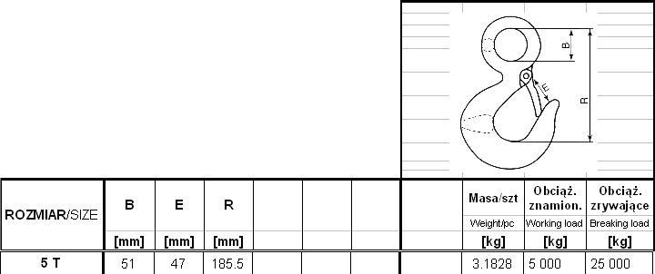 Hook With Eye And Safety 5000Kg Gm-Huz - Hook 5000A