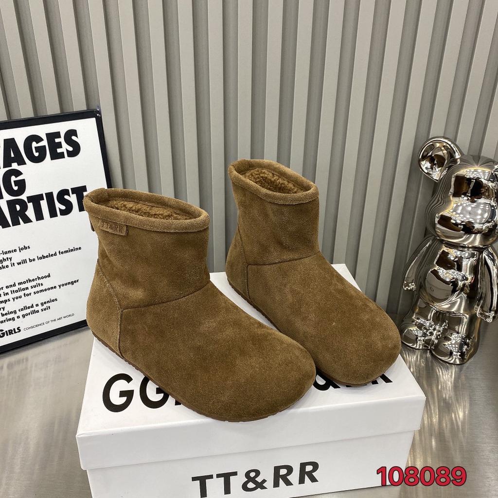 2025 autumn and winter new matte leather fashion snow boots versatile knight boots genuine leather flat-soled women's shoes soft-soled Korean versi