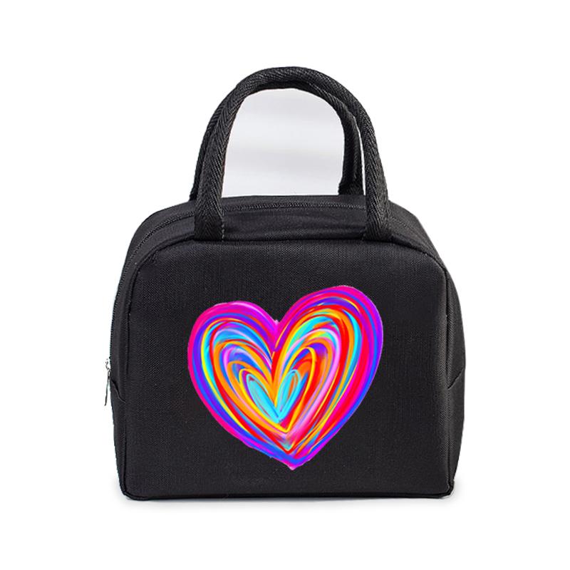 Portable Lunch Bags Dachshund Heartbeat Print Women Men Thermal Insulation Lunch Box Children School Lunch Bento Storage Handbag
