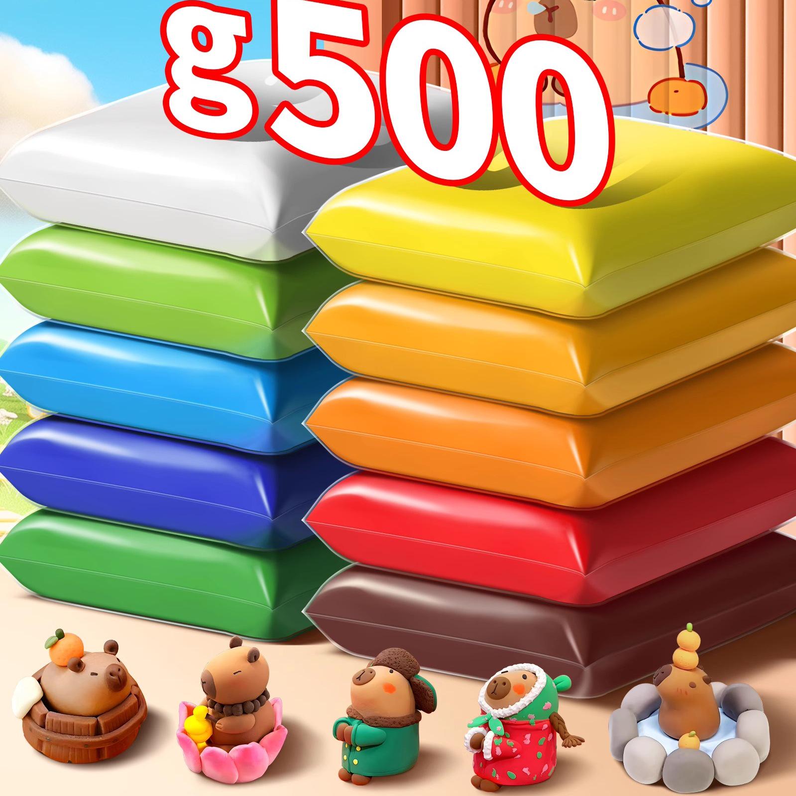 

Handmade White Rubber Clay Refill Pack for Toddlers - 500 Large, Single Color DIY Figure Material 12 Colors Experience Set