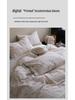 New 2026 A-Class Cotton Linen Digital Print 4-Piece Bedding Set: Fitted Sheet, Duvet Cover, Bed Sheet
