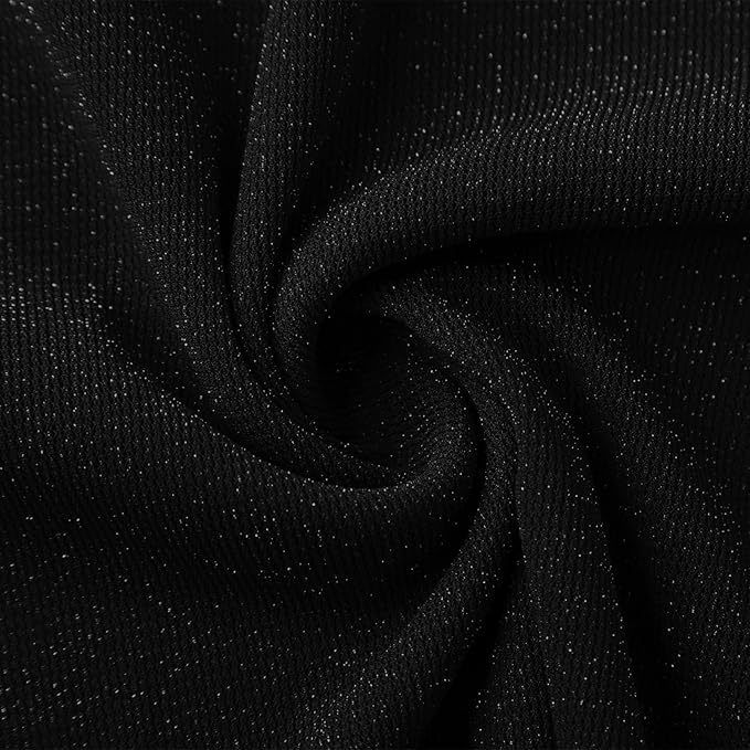 Ladies' Casual And Fashionable V-neck Solid Color Sequin Seven Quarter Sleeved Top