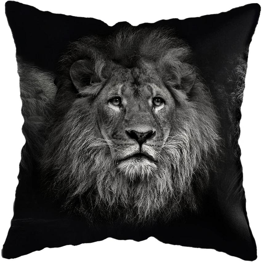 45x45cm Wild Animals Lions Tigers Cushion Cover Pillow Case Decorative Wild Animals Lions Pillow Cover Sofa Chair Pillow Case