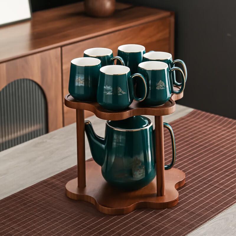 Handun Chinese Ceramic Tea Set - Golden Mountain Design