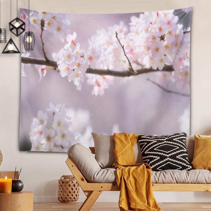Home Decoration Printing Tapestry Beautiful Cherry Blossom Series Printing Tapestry Home Decoration Holiday Decorations