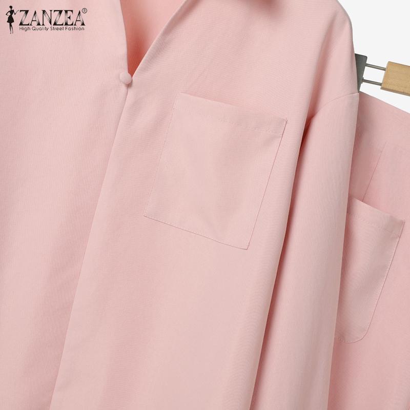 ZANZEA Seturi de costume din două piese pentru femei, bluză casual cu mâneci lungi și pantaloni