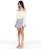 Cecese Crease Balloon Mini Skirt Gray
