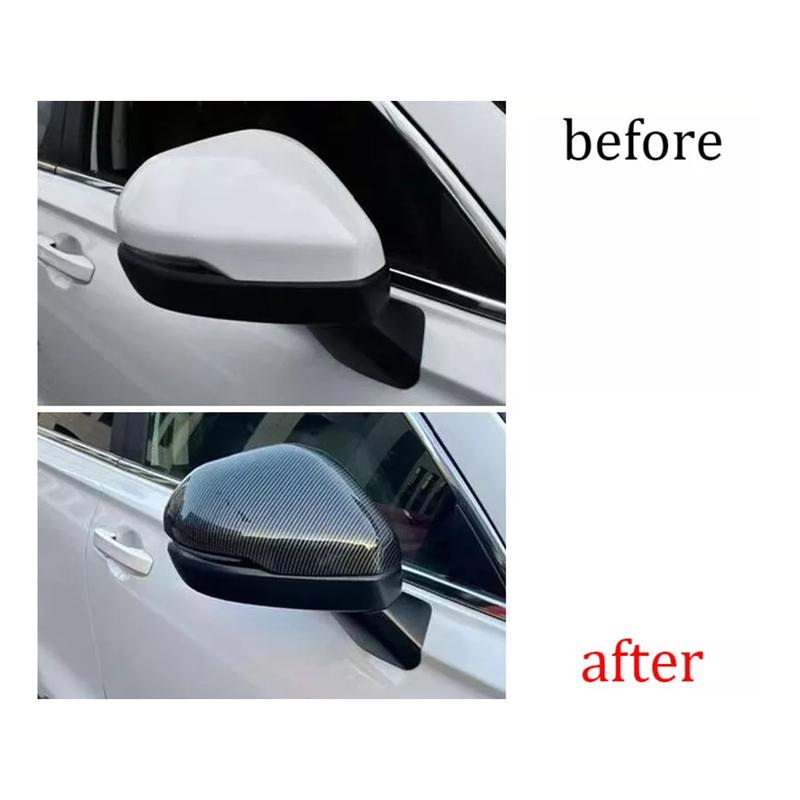 1 Pair Rearview Side Mirror Cover Cap Trim ABS Plastic Black Carbon Fiber Style Fit for Honda CRV CR-V -2024