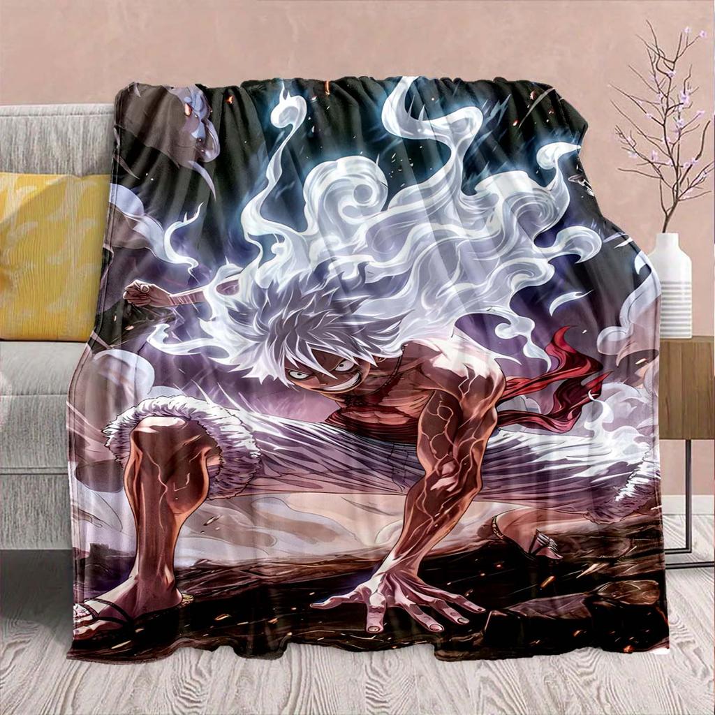 One Piece Anime Flannel Blanket - Soft Warm Perfect for Sofa, Bedding Camping Travel Office Home Decor 