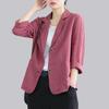 2025 Women's Fashionable Autumn Casual Cotton-Linen Short Blazer