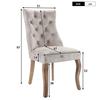 Chaise de salle à manger - MUVOE - Velours beige clair - Dossier haut - Lot de 4 - Style classique