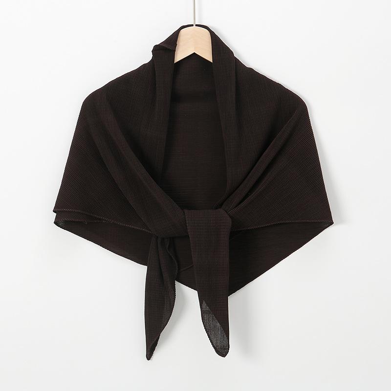 New hot-selling chiffon crumpled square scarf, solid color fashionable pleated shawl bag head multi-purpose yarn scarf