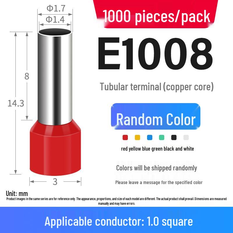 European Pin-Type Pre-Insulated Copper Ferrule Wire Connectors with Crimping Pliers