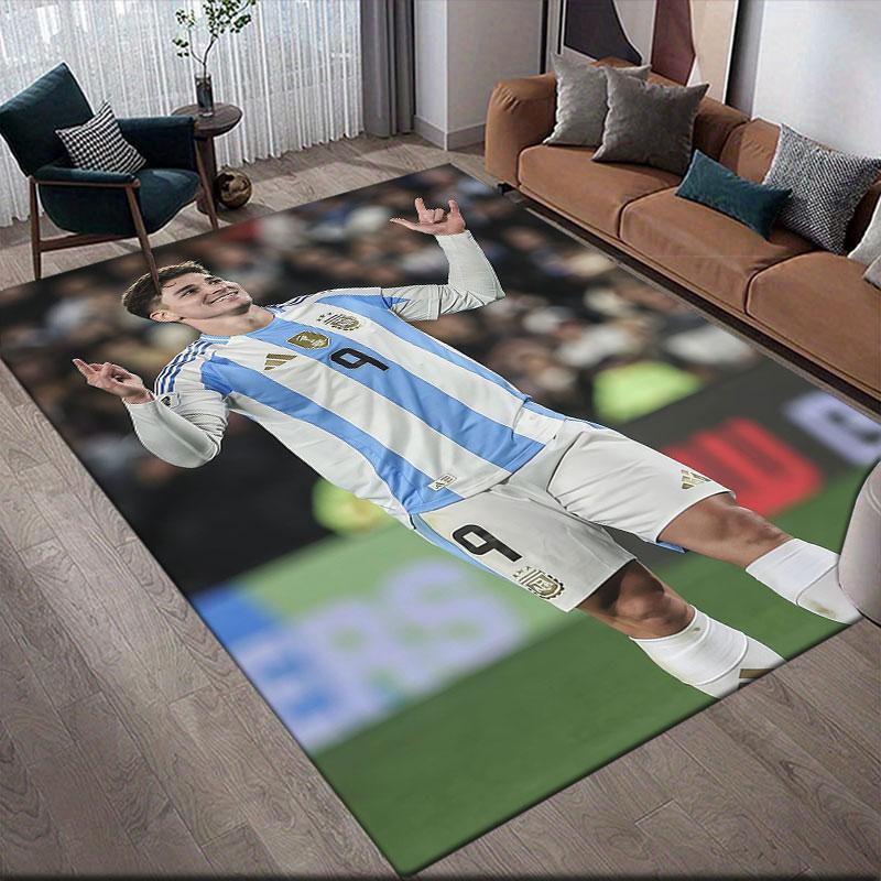 Alvarez Flannel Printed Carpet, Home Sofa Decoration for Living Room & Bedroom, Non‑Slip Play Flannel Floor Mat for Game Room
