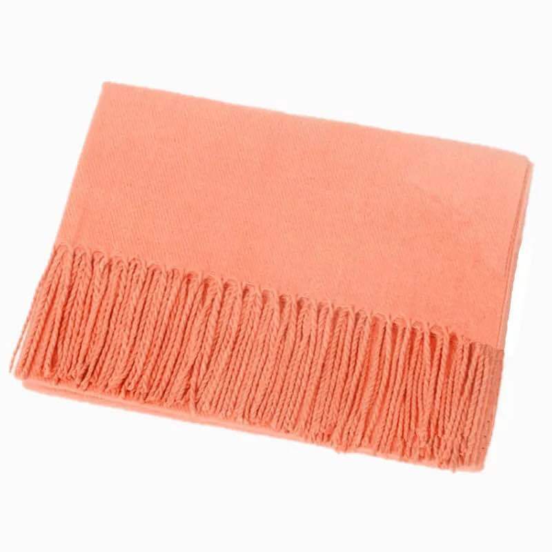 Camel Solid Color Scarf Autumn and Winter Warm Thickened Imitation Cashmere Shawl Dual-use Tassel Men's and Women's Couple Scarf Winter