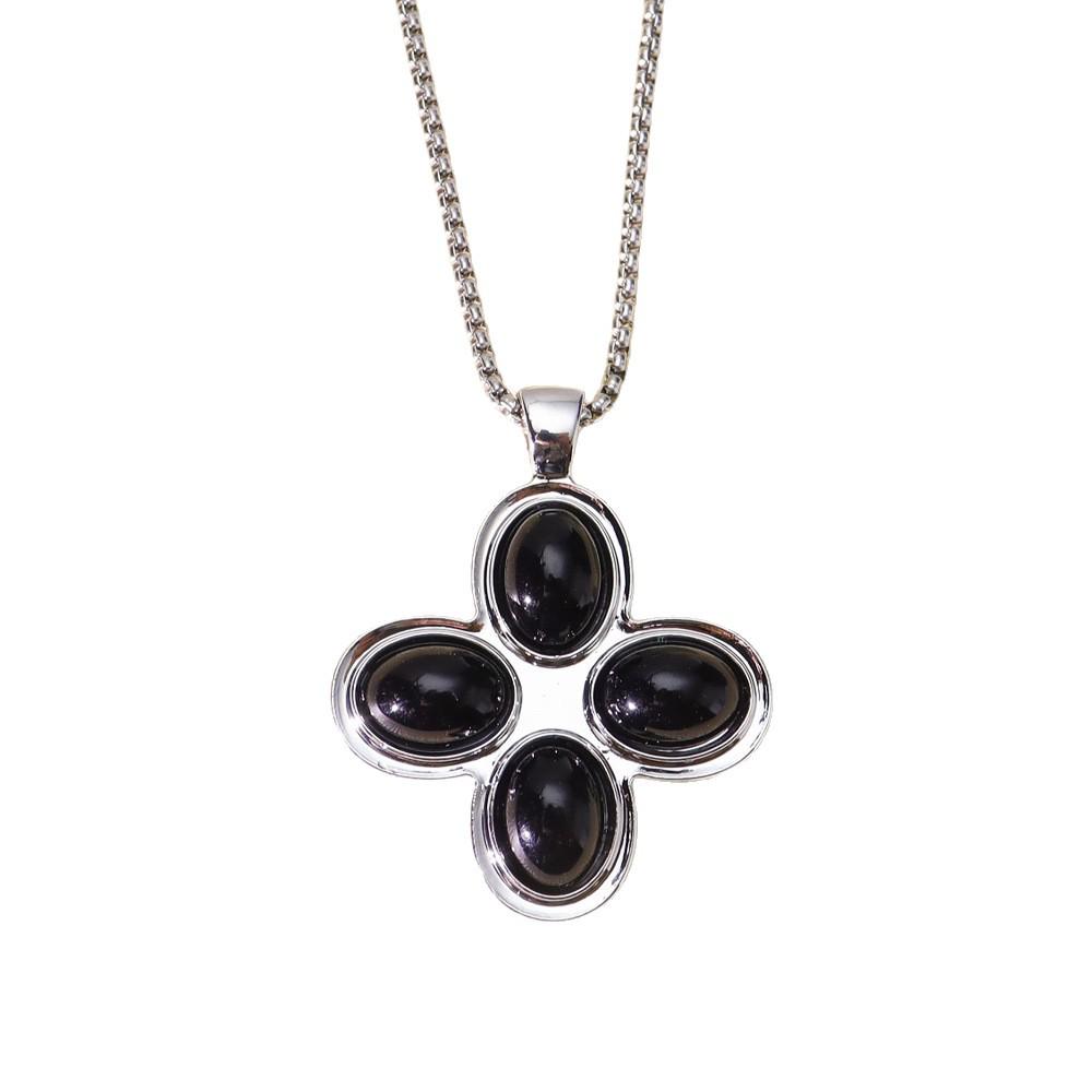 Women's Cross Petal Necklace: High-End Niche Design, Luxury Old Money Style, Fashionable Long Sweater Chain