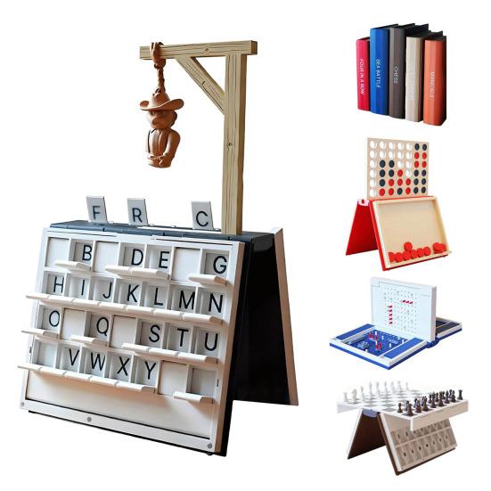 Carte Jocuri de Masă Cuvinte Vocabular Provocare Ortografie Joc de Masă Imprimat 3D Spânzurătoarea Șah Patru la Rând Bătălia Navală Joc de Strategie