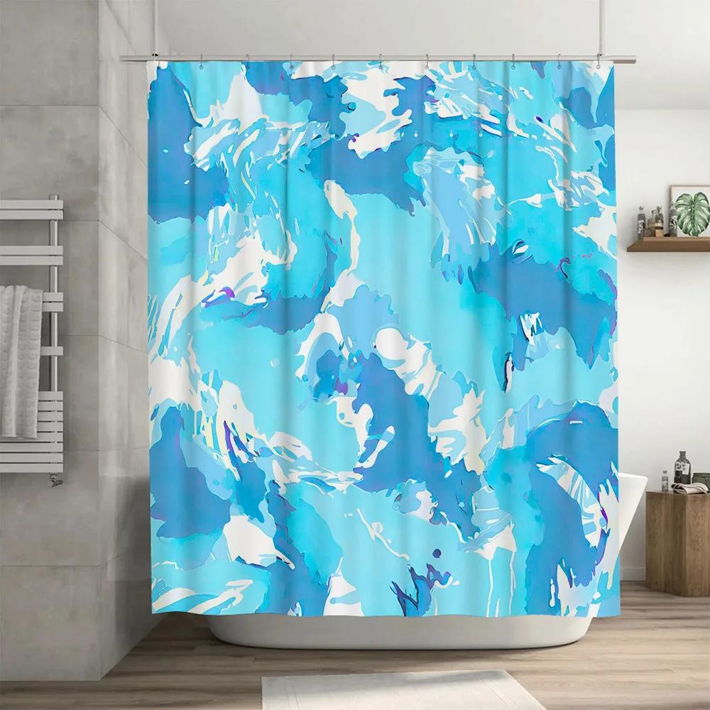 Modern Bathroom Decor: Green Forest River Shower Curtain Set for Bathtub, Waterproof Fabric with Hook Rings Perfect Gift Idea