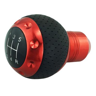 Abfer Car Shift Manual Shift Automotive Gear Stick Shifter Universal Car Interior and Knob, 5-Speed Handle, Head, Accessory, (Black Red)