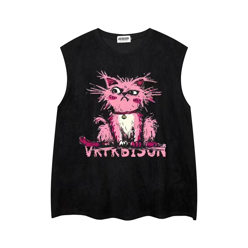 

Модная летняя майка Dynasty Retro Simple and Proud Cat с индивидуальным дизайном для мужчин и женщин с круглым вырезом для отдыха XXL чёрный