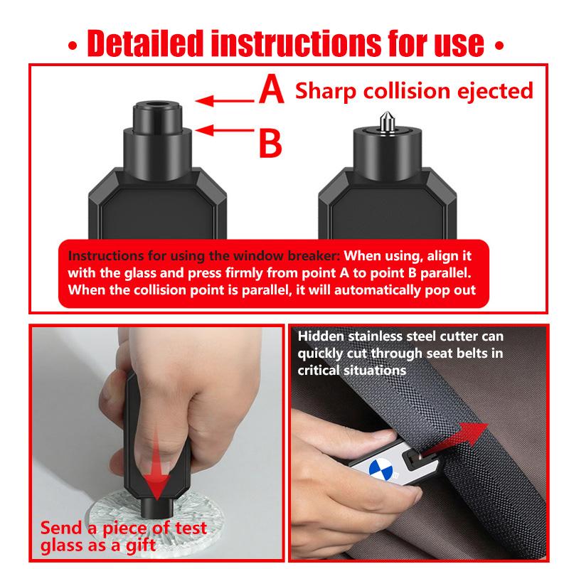 Car Safety Hammer Glass Window Breaker Emergency Escape Tool For BMW M Performance E36 E46 E60 E90 E91 E92 E93 F30 F20