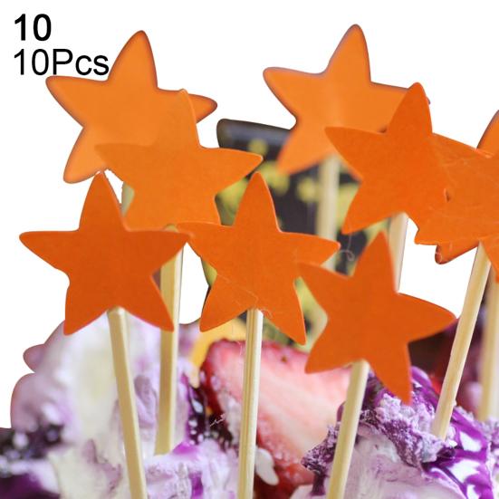 10Pcs Glitter Star Cupcake Cake Topper Party Supplies Birthday Wedding Decor