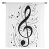 Music Symbol Black And White Art Chiffon Sheer Curtains for Living Room Bedroom Decoration Window Voiles Tulle Curtain Drapes