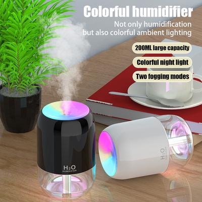 Humidificador de Aire de Taza Colorida de 200 ml Mini Difusor de Aroma para el Hogar Humidificador USB de Escritorio para Coche Atomizador de Aceite Esencial en Spray