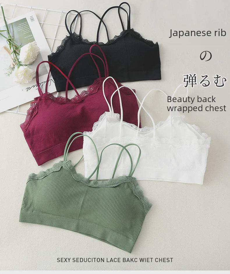 Women's Hot-Selling Lace Tube Top: Sexy Cross-Strap, Beautiful Back Yoga Vest