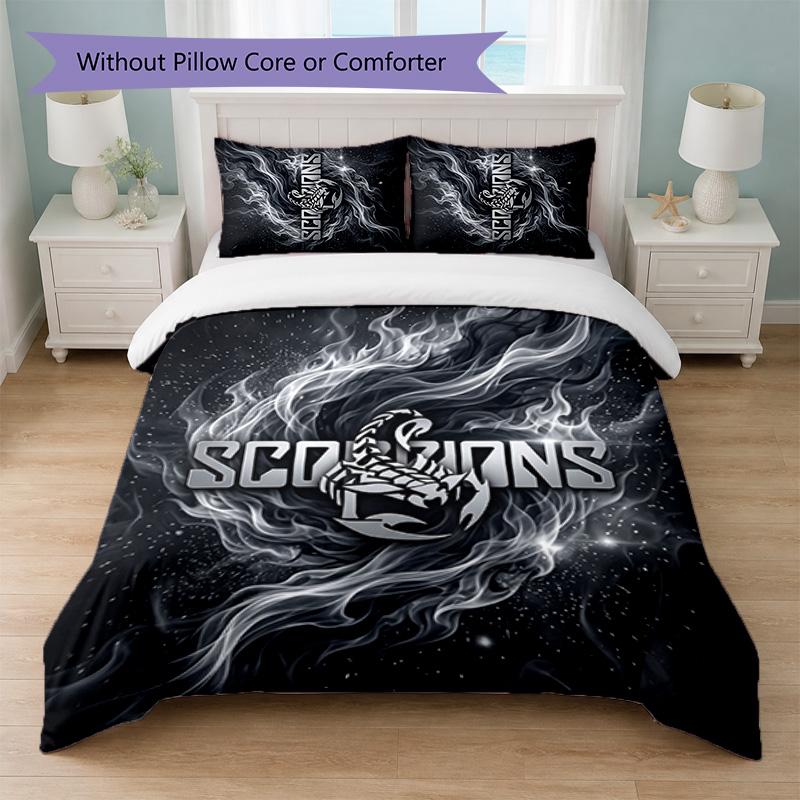 Scorpions Print 3Pcs Bedding Set Duvet Cover With Two Pillowcases Soft Bed Linen For Household Bedroom