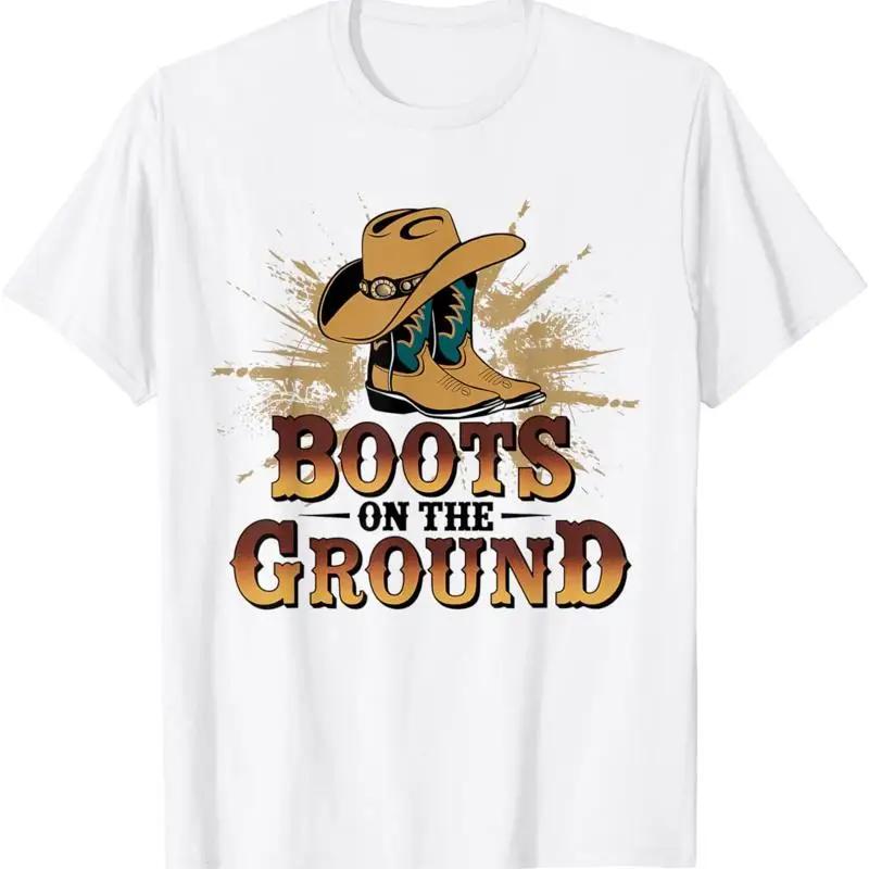 Boots On The Ground Western Cowboy Rodeo Country T Shirt S