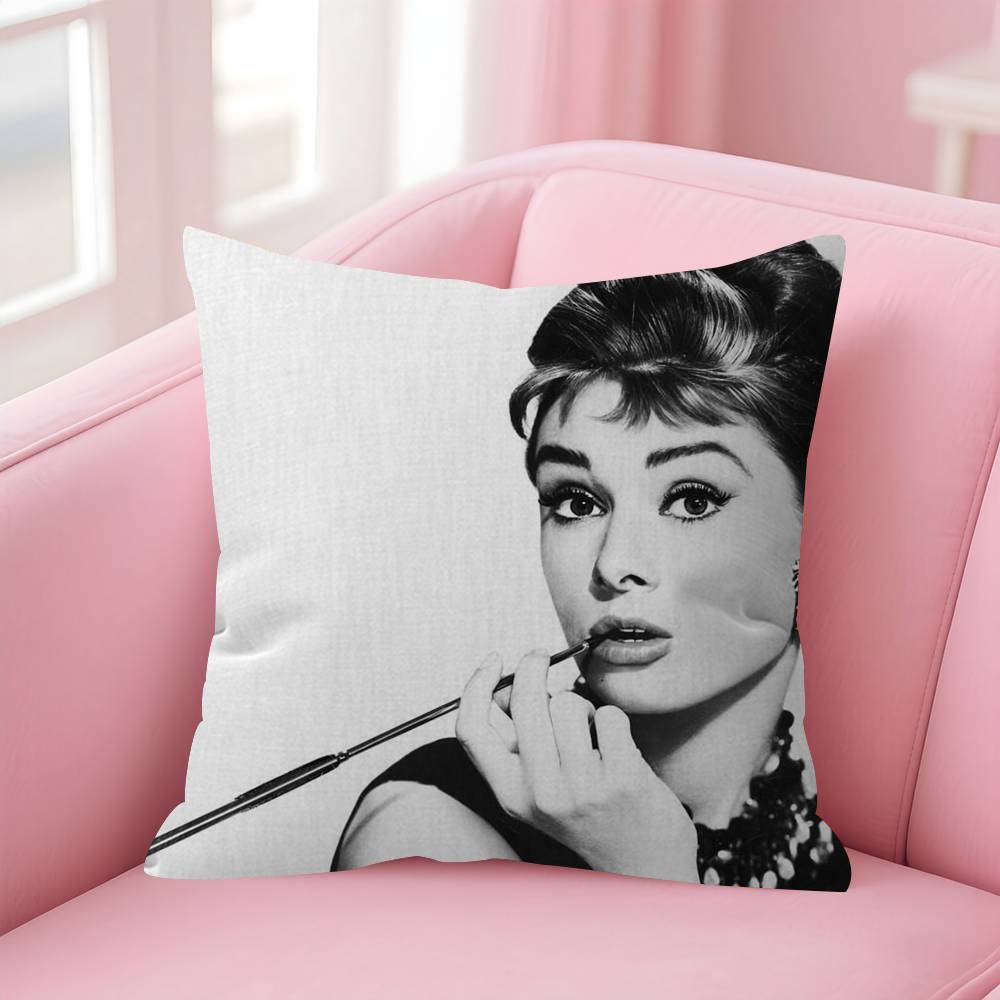 Audrey Hepburn Lipstick Cushion Cover Car Throw Pillow Case For Sofa Car Christmas Gift
