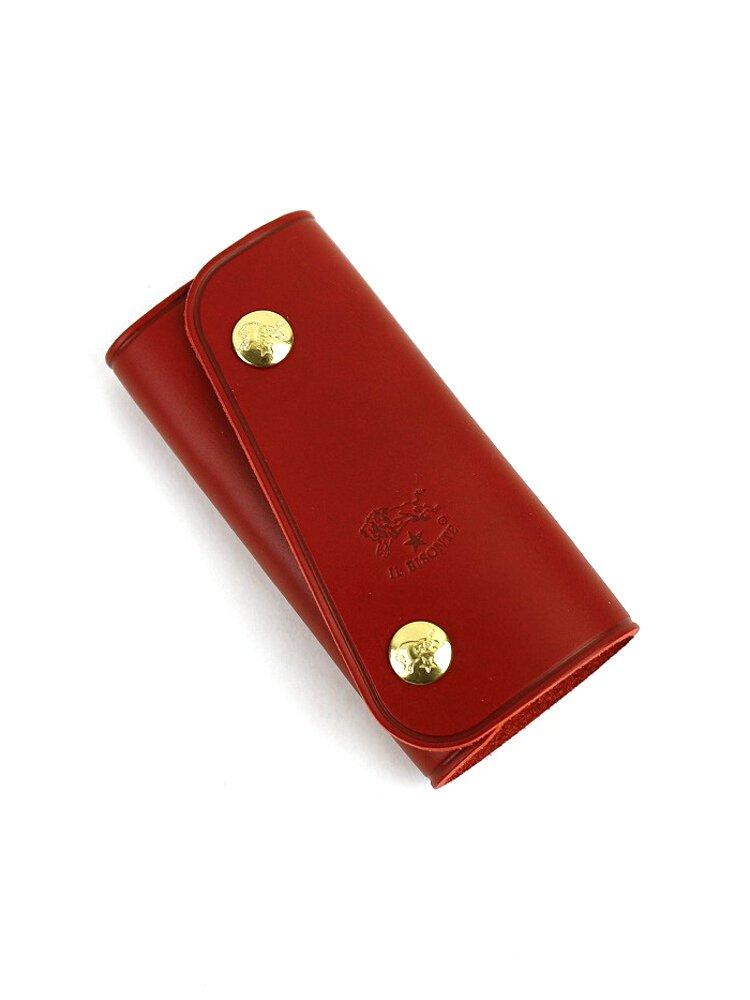 

IL BISONTE Leather Snap Button Key Case F 34 (Il Bisonte) (L) 5412305250 006 (Free) (Red)