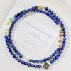 8Mm Natural Lapis Lazuli Long Design Sweater Chain Necklace